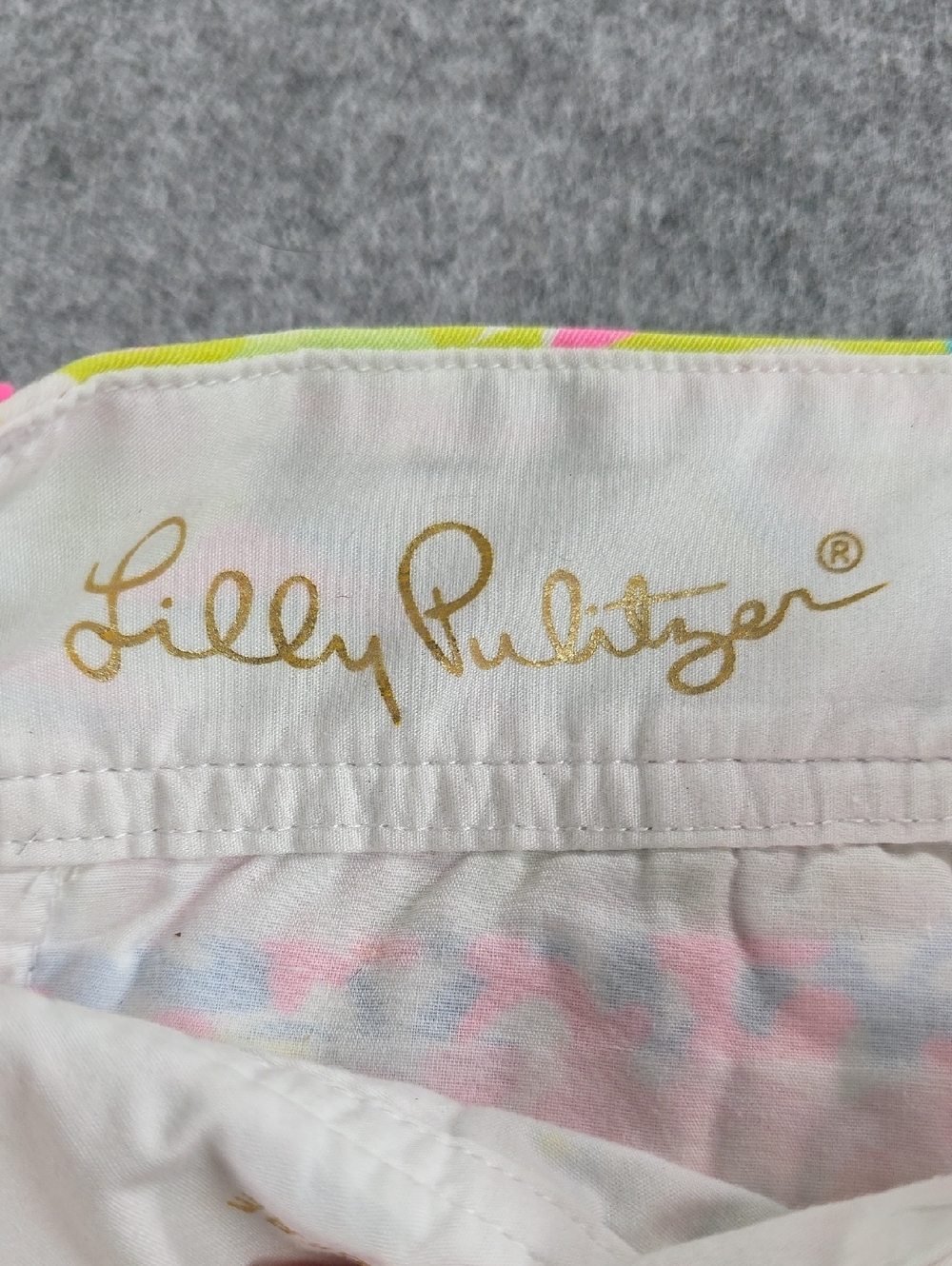 Lilly Pulitzer Coral Pink & Aqua Printed Cotton Shorts Callahan Sz 6 Floral - Picture 2 of 7